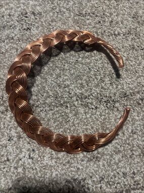 Braided Wire Choker Copper Necklace Woven Open Cuff Collar 6”